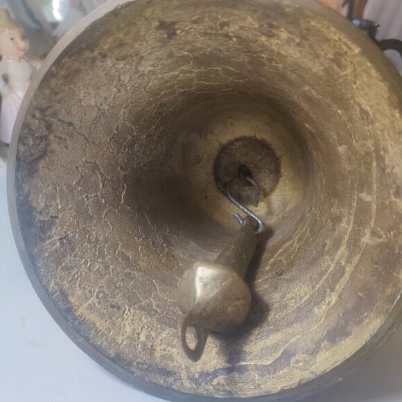 Large Asian Brass Bell and Anchor Set. Dragon Motif, Late 20th Century 7.5" tall - Picture 7 of 7